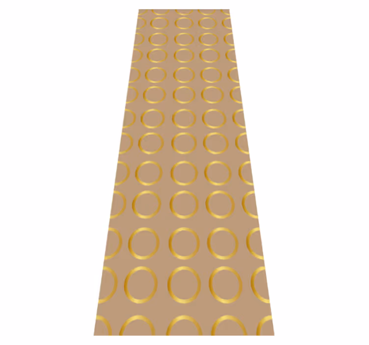 Geometric vinyl rug with golden circle pattern - TenStickers