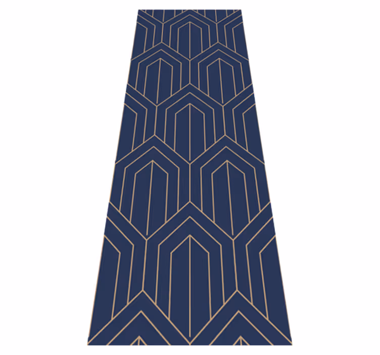 Geometric vinyl rug in kayla metallic design - TenStickers