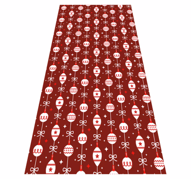 Christmas vinyl rug with christmas baubles design - TenStickers
