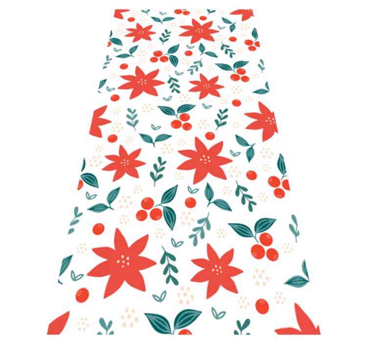 Christmas flowers christmas vinyl rug - TenStickers