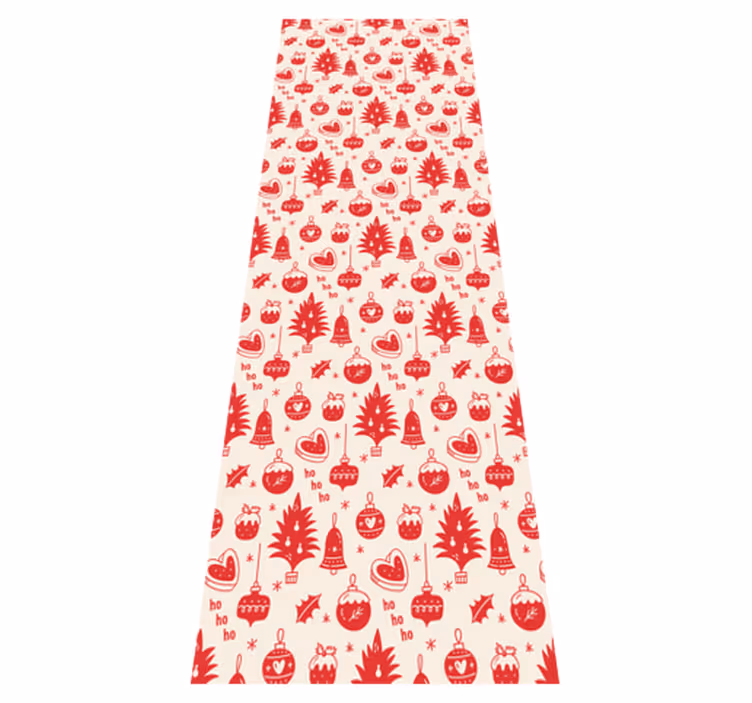 Christmas vinyl rug cute red and pink pattern - TenStickers