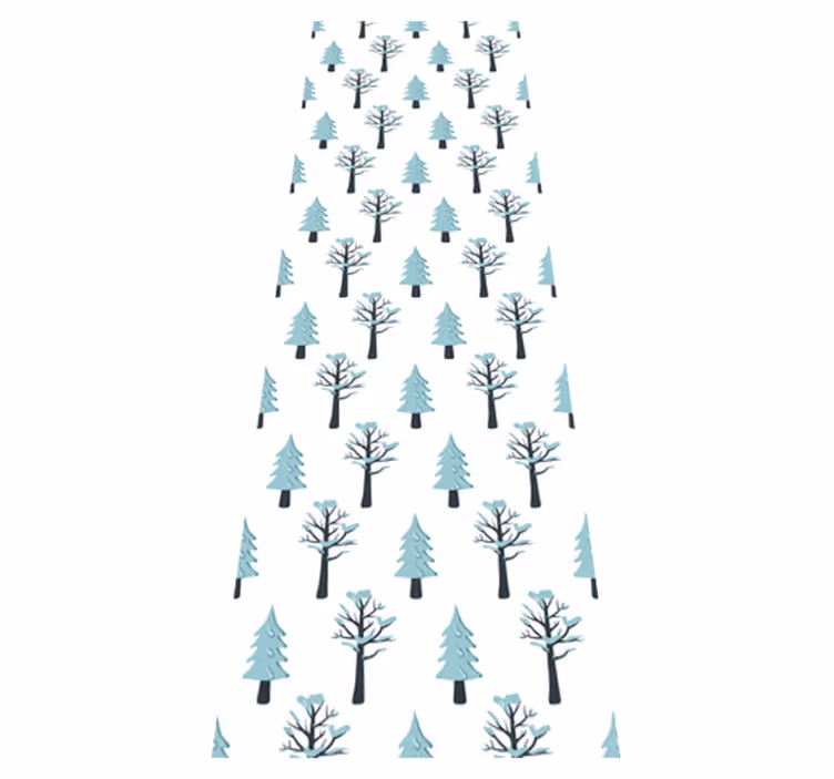 Christmas vinyl rug tree in the snow design - TenStickers