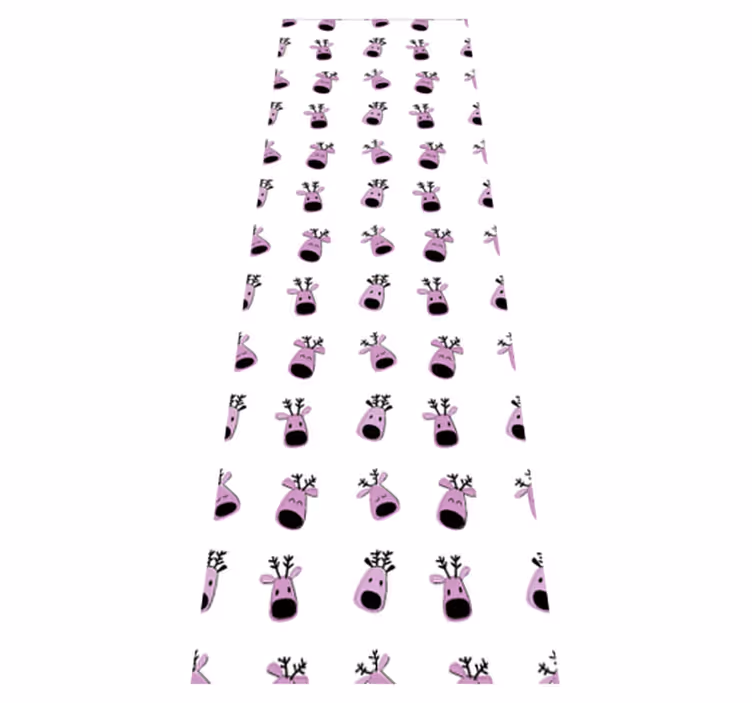 Christmas vinyl rug with pink deer pattern - TenStickers