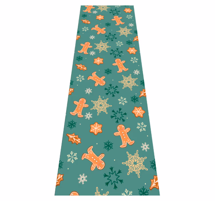 Christmas vinyl rug gingerbread design - TenStickers