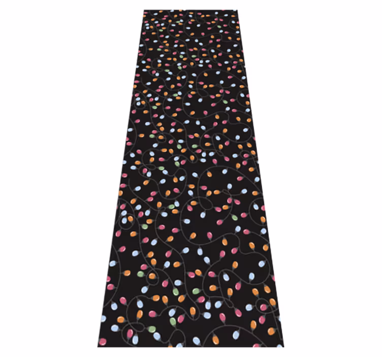Christmas vinyl rug happy lights decorations - TenStickers