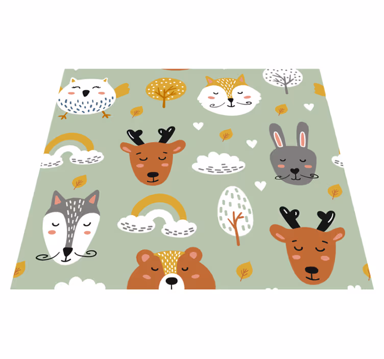 Vinyl rug nordic mountains design for any space - TenStickers