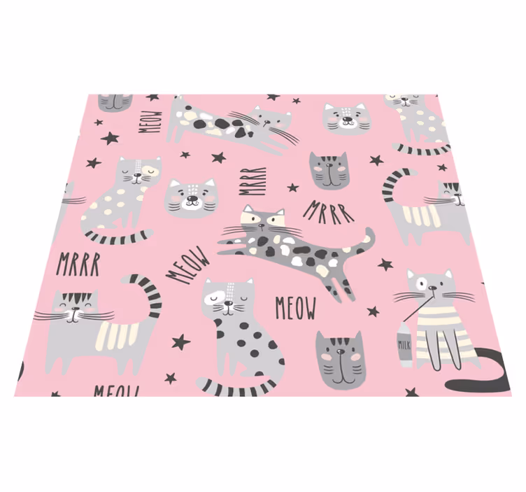 Bedroom vinyl rug for trendy cats - TenStickers