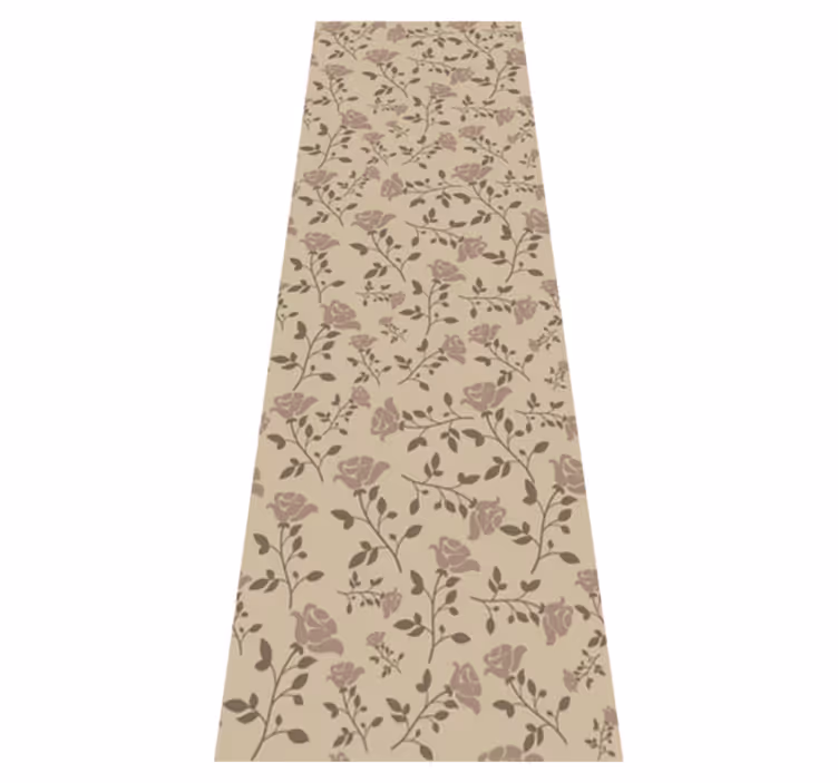 Bedroom vinyl rug with brown vintage rose pattern - TenStickers