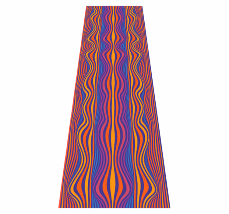 Psychedelic groovy lines bedroom vinyl rug - TenStickers