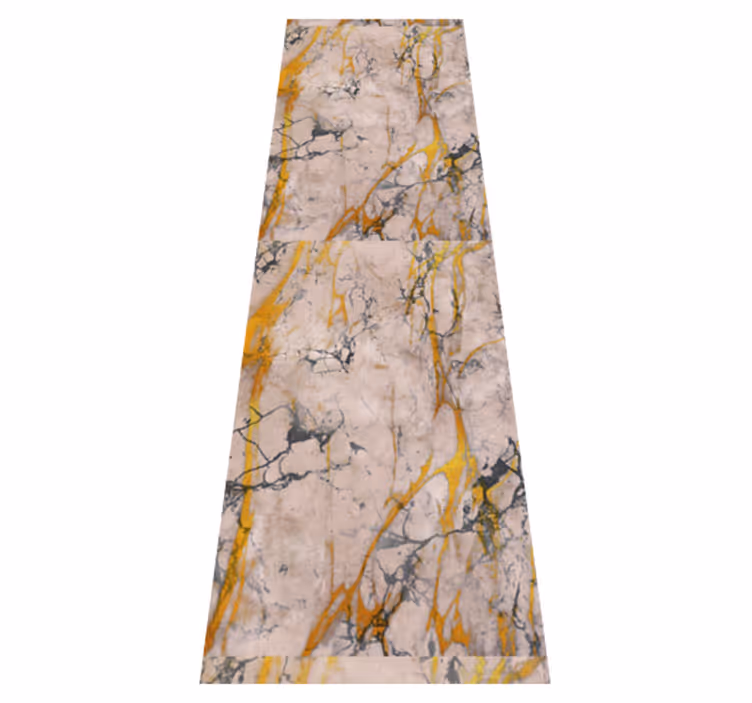 Warm gold marble bedroom vinyl rug - TenStickers