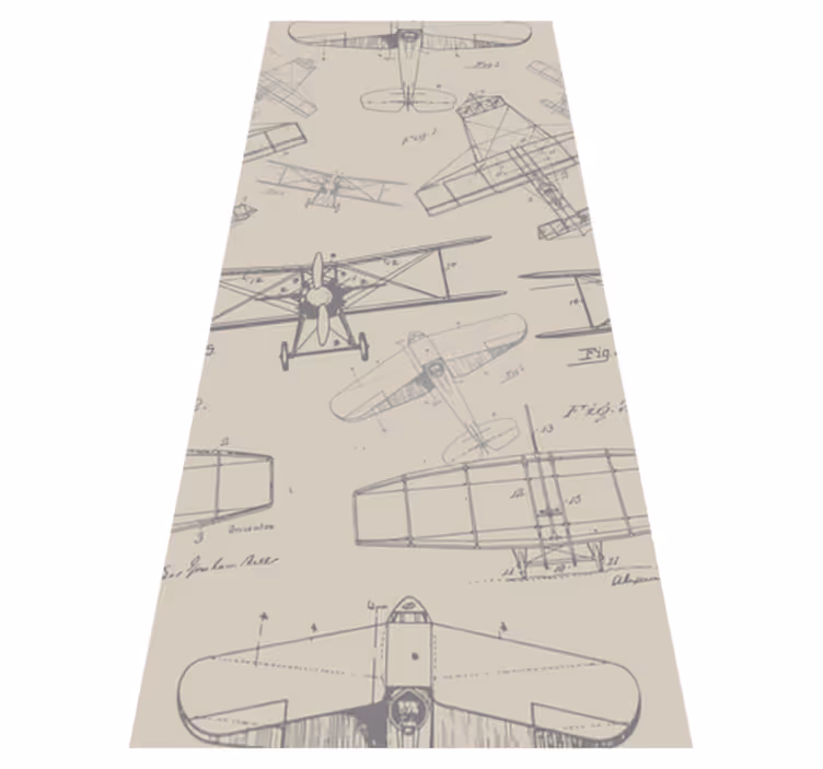 Bedroom vinyl rug with vintage planes design - TenStickers
