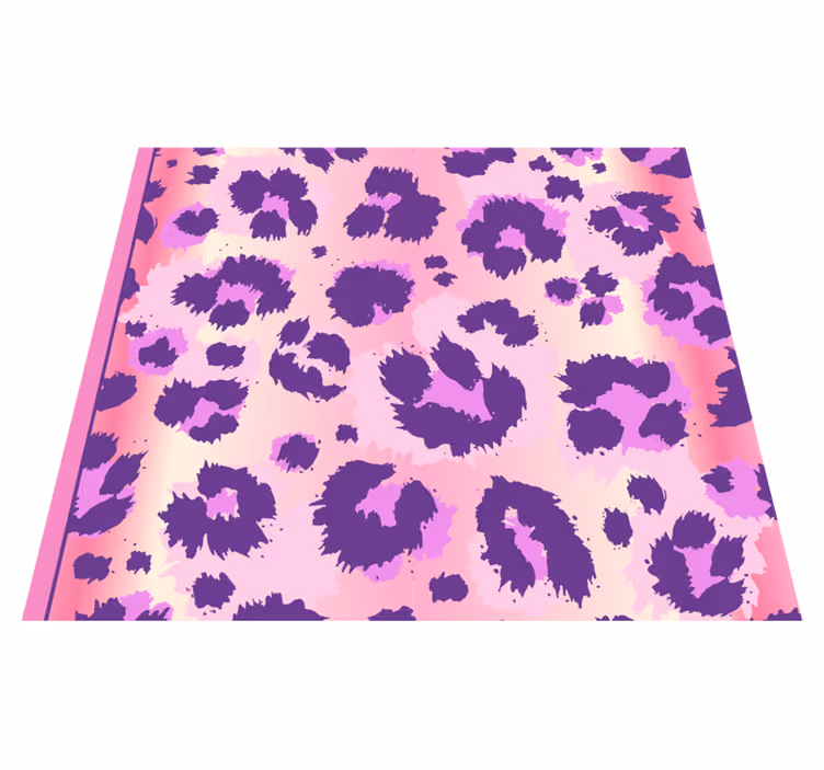 Pink leopard fur bedroom vinyl rug - TenStickers