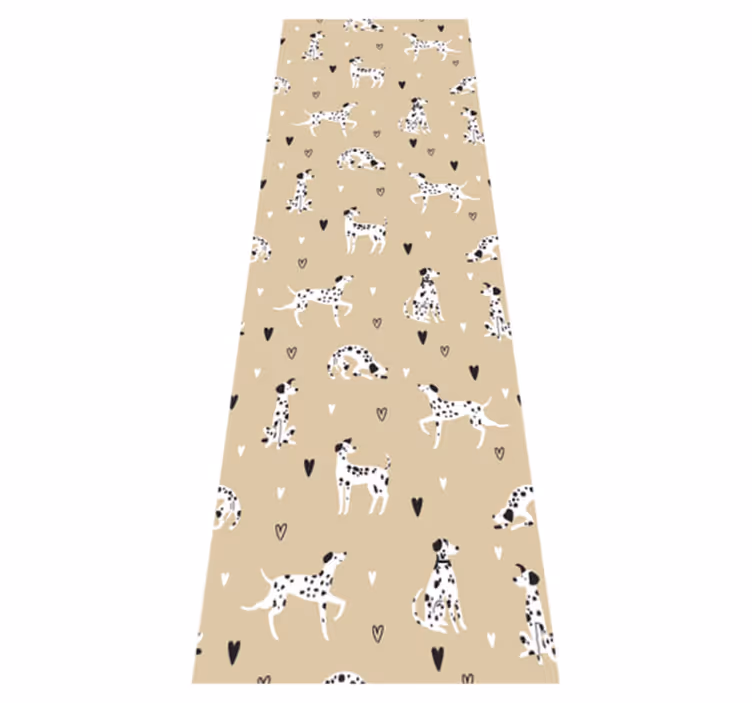 Bedroom vinyl rug with beige drawn dogs pattern - TenStickers
