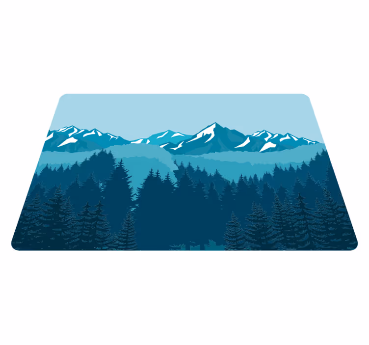 Nature vinyl rug full blue green landscape - TenStickers