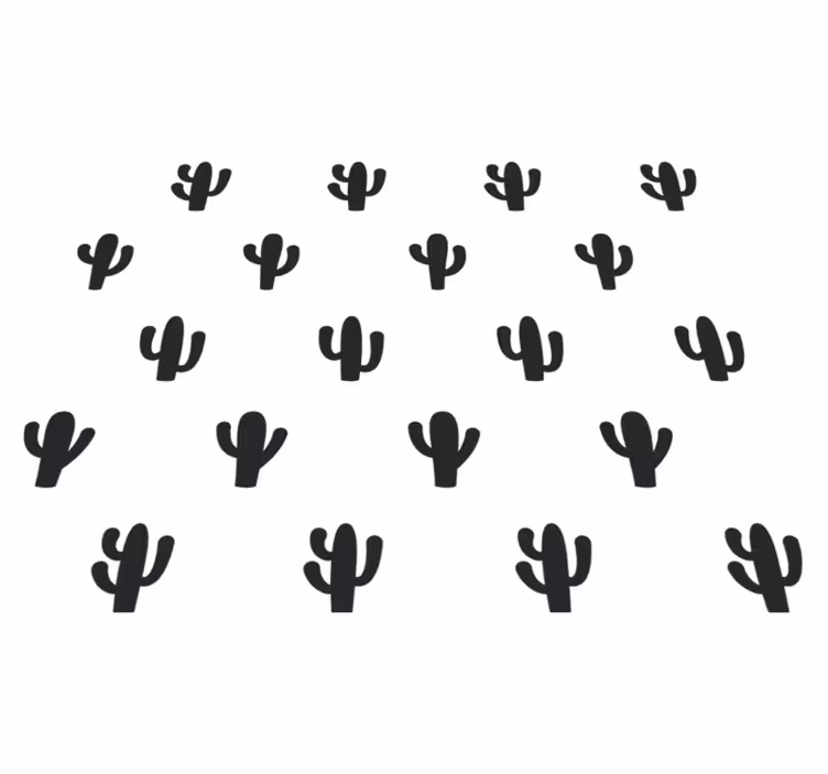 Nature vinyl rug with cactus pattern design - TenStickers