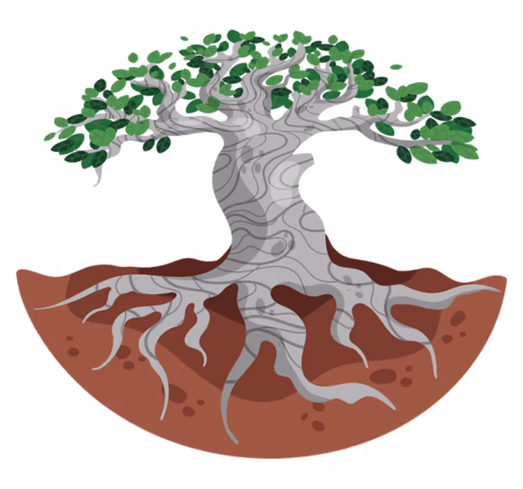 Nature vinyl rug stylized tree roots - TenStickers