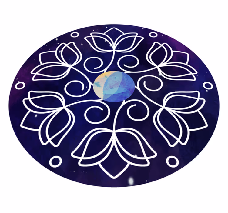 Nature vinyl rug lotus flower pattern design - TenStickers