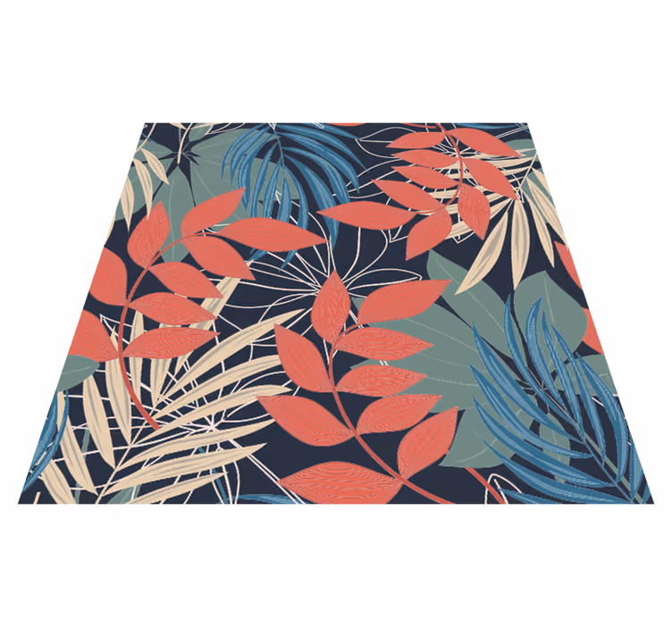 Flower vinyl rug with modern elegant flora pattern - TenStickers