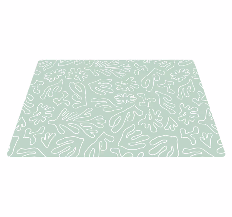 Flower vinyl rug inspired by green thought seaweed - TenStickers