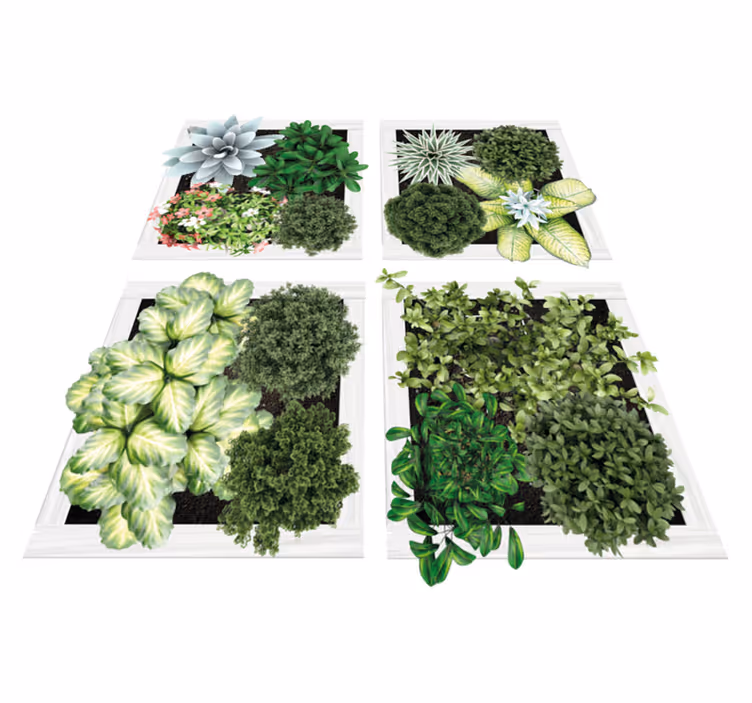 Flower vinyl rug vertical garden tiles - TenStickers
