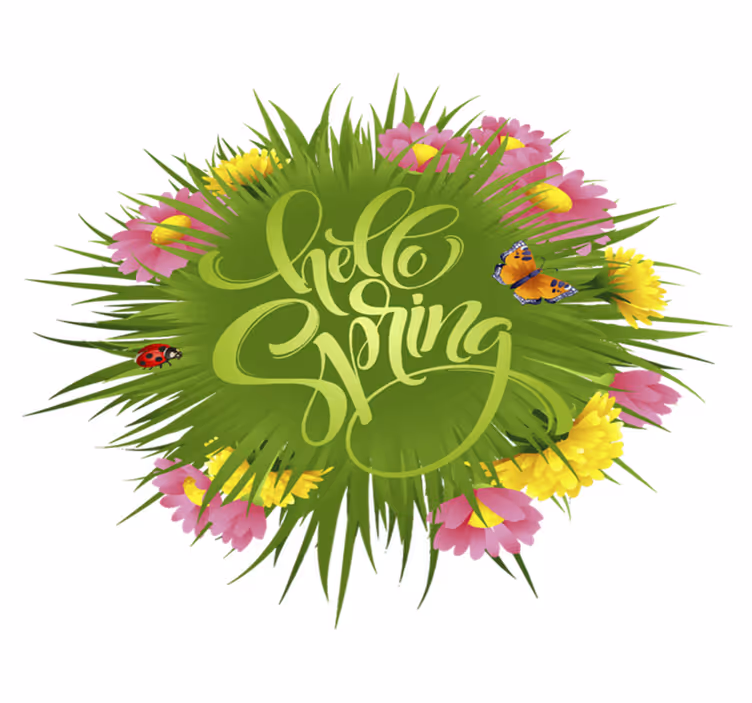 Spring field flower flower vinyl rug - TenStickers