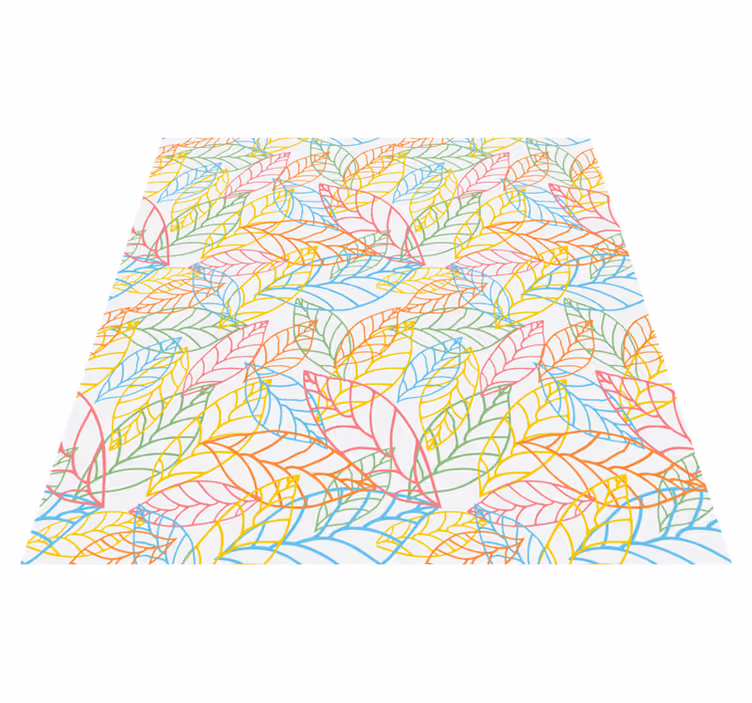 Flower vinyl rug with cute colorful neon leaves design - TenStickers