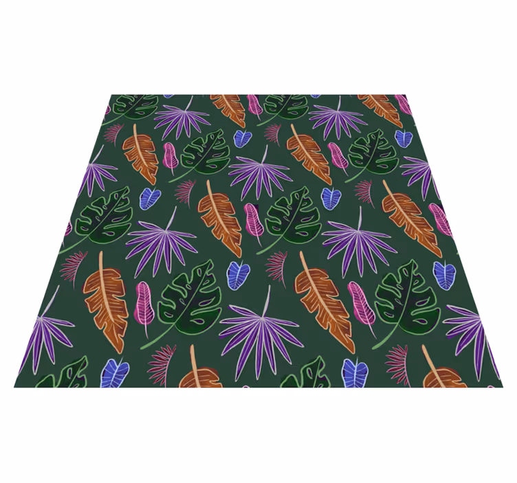 Flower vinyl rug in geometric neon pattern - TenStickers