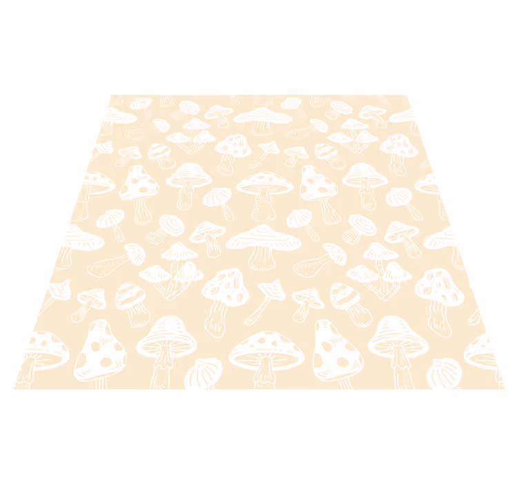 Flower vinyl rug with beige mushroom designs - TenStickers