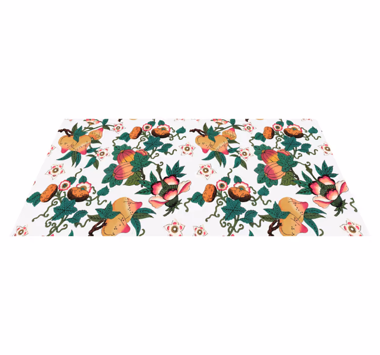 Multicolor floral summer print flower vinyl rug - TenStickers