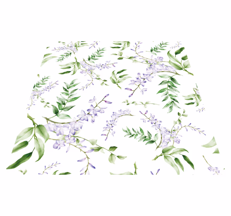 Flower vinyl rug lavender window motif - TenStickers
