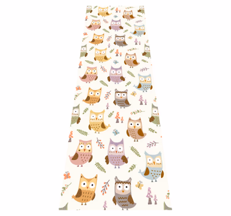 Cute design owls with careers bedroom vinyl rug - TenStickers