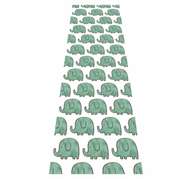 Bedroom vinyl rug with adorable elephant pattern - TenStickers