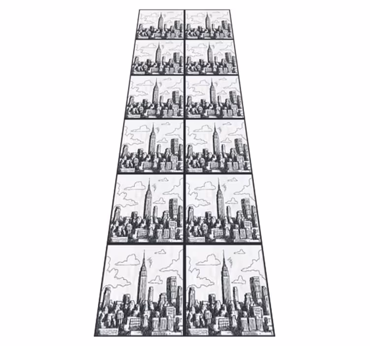 Bedroom vinyl rug nyc sketch design - TenStickers