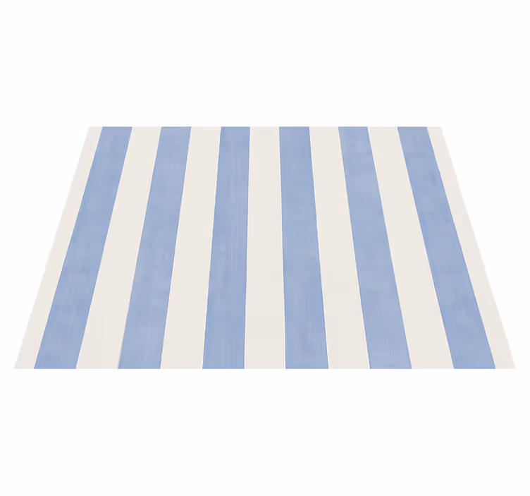 Bedroom vinyl rug in blue and white stripes - TenStickers