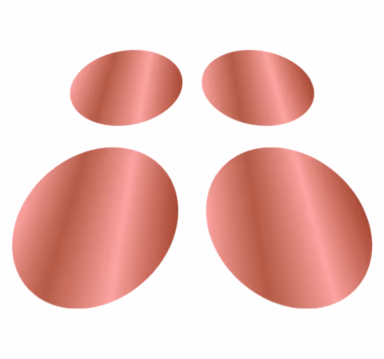 Geometric vinyl rug rose gold polka dot - TenStickers