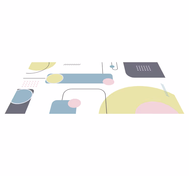 Geometric vinyl rug in pastel geometric design - TenStickers
