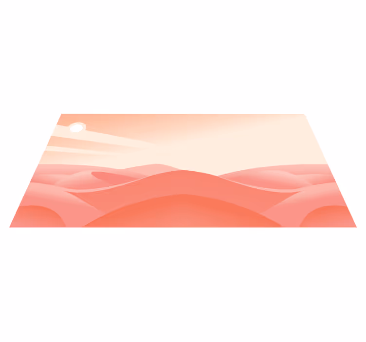 Geometric vinyl rug in pink desert design - TenStickers