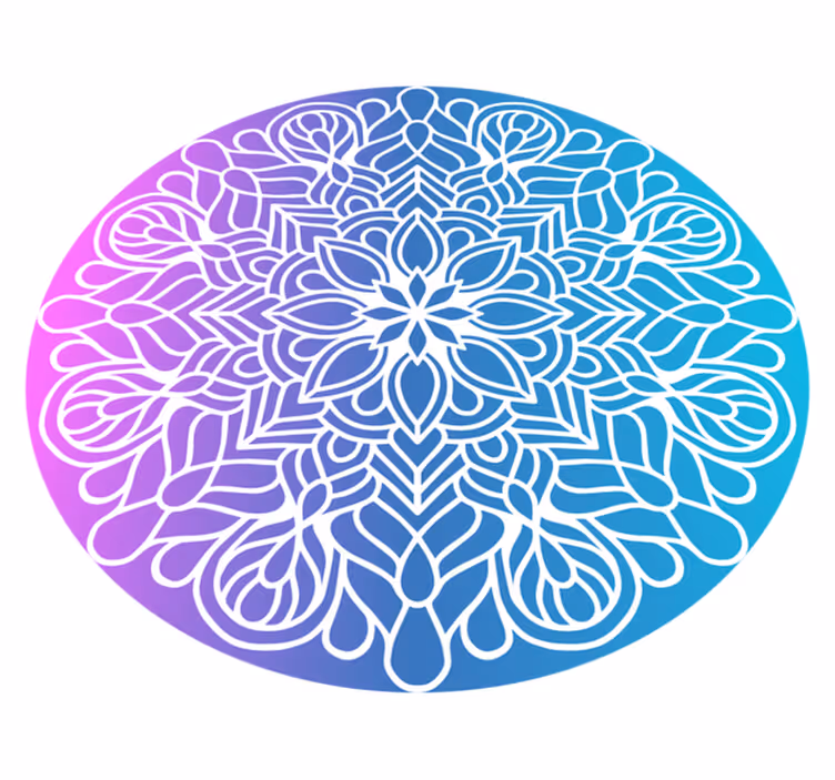 Geometric vinyl rug with lively round design - TenStickers