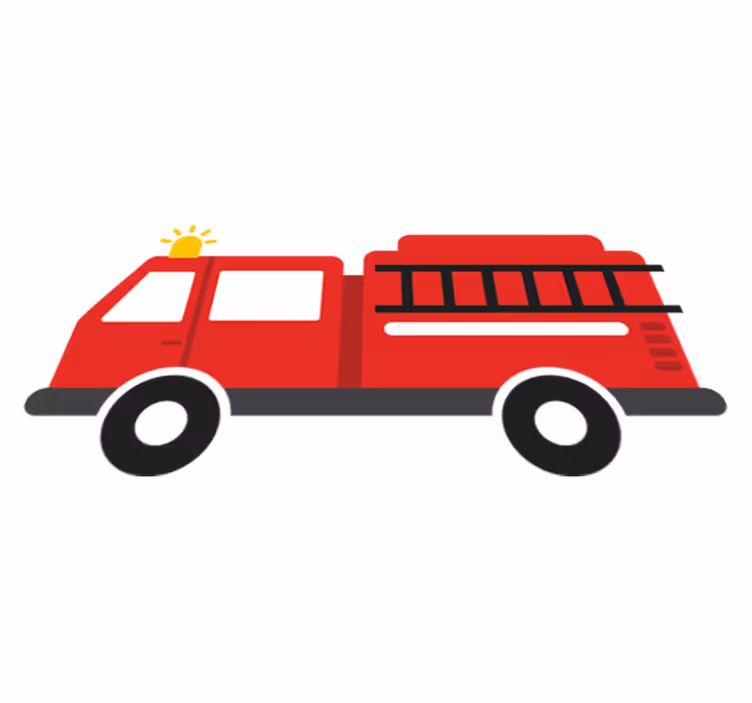 Kids vinyl rug firefighters truck - TenStickers