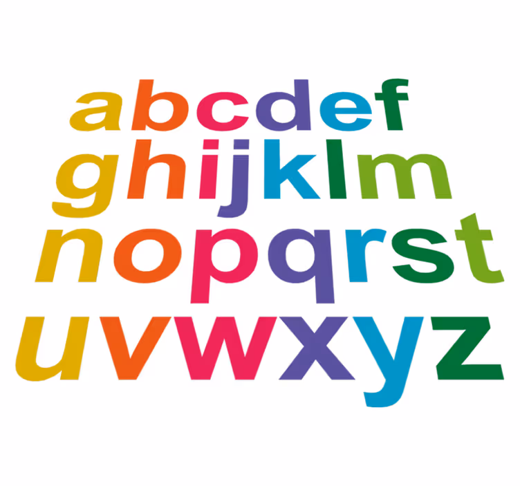 Kids vinyl rug minimalist color alphabet - TenStickers