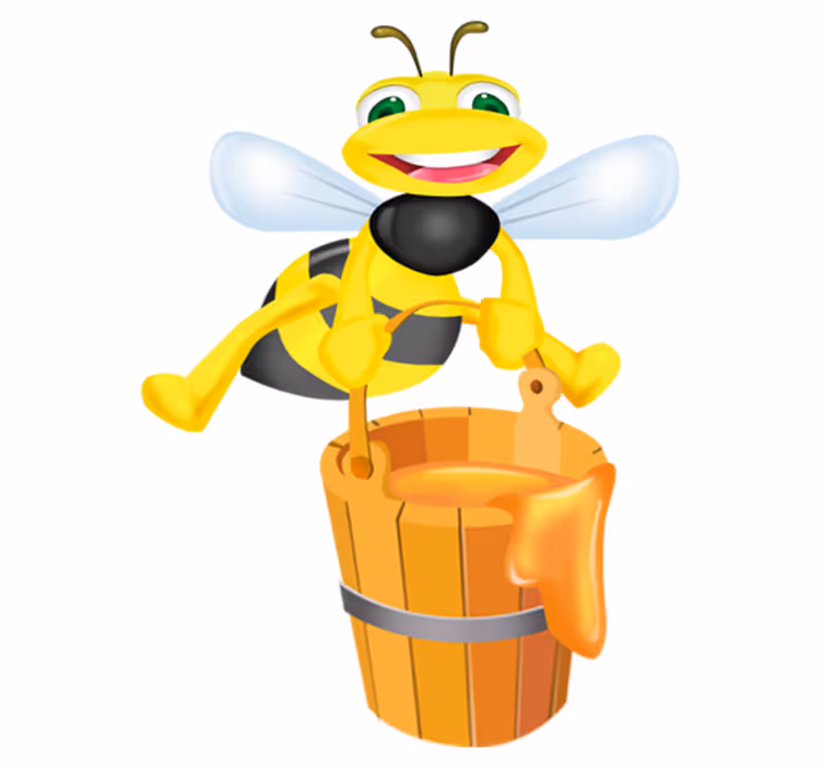 Kids vinyl rug honey bee cubed sticker - TenStickers