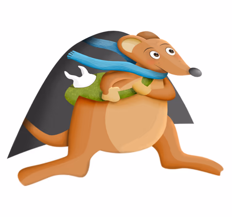 Kids vinyl rug tooth mouse design - TenStickers