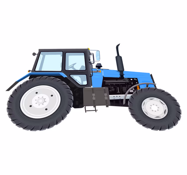Kids vinyl rug blue modern tractor - TenStickers