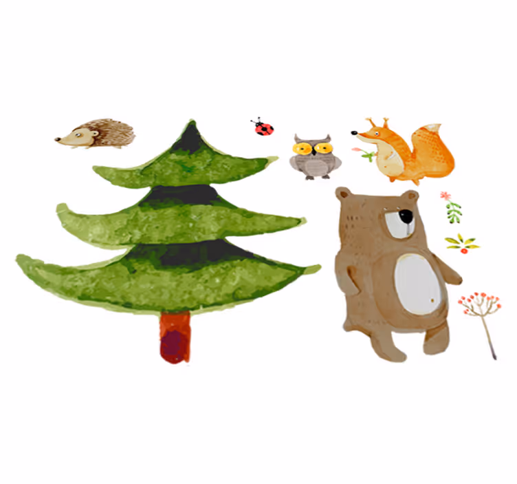 Kids vinyl rug wild forest animals design - TenStickers