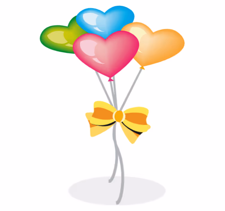 Kids vinyl rug with heart-shaped air balloons - TenStickers