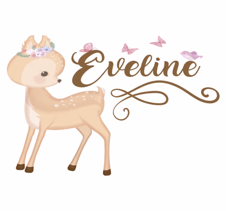 Kids vinyl rug personalised deer decal - TenStickers