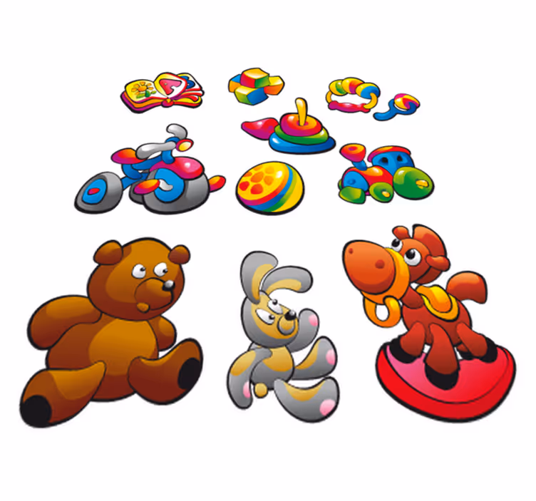 Kids vinyl rug toy collection stickers - TenStickers