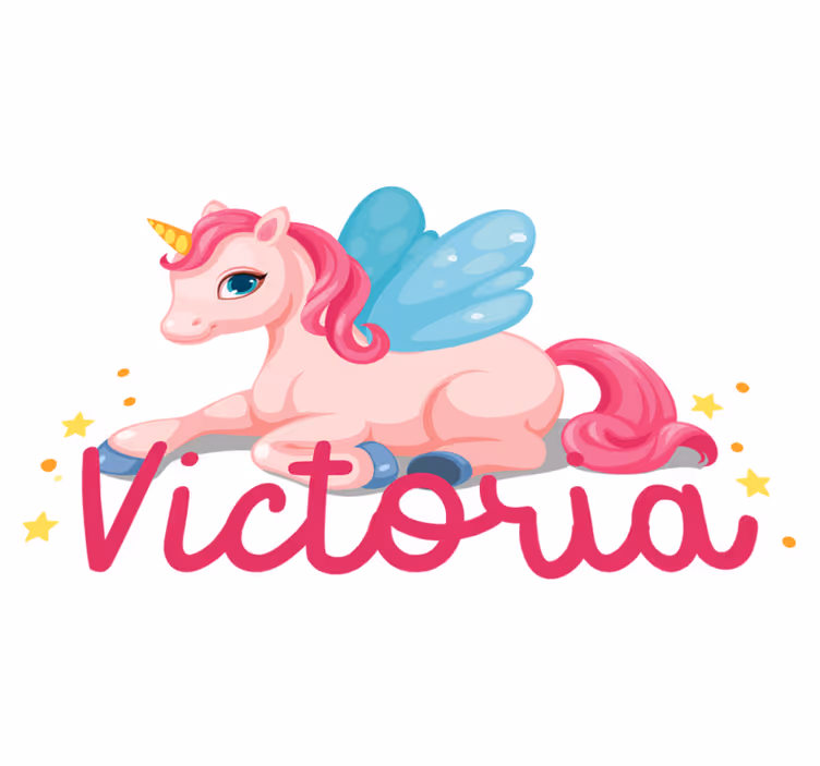 Kids vinyl rug funny pink happy unicorn - TenStickers