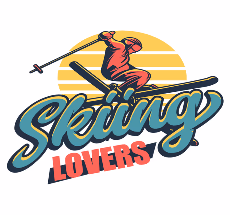 Skiing lovers bedroom vinyl rug - TenStickers