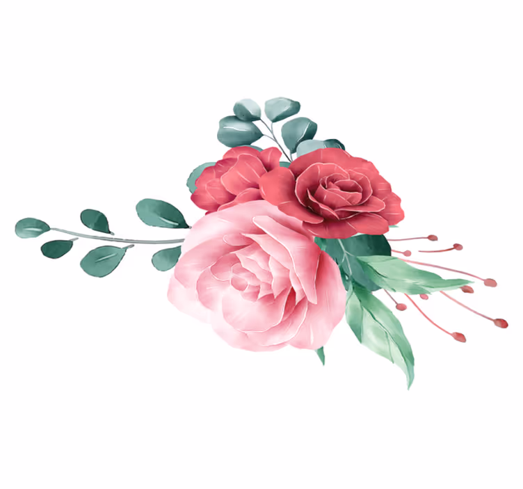 Bedroom vinyl rug peony bouquet - TenStickers